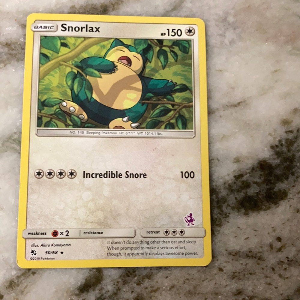 Rare Snorlax HP 150 Pokémon card